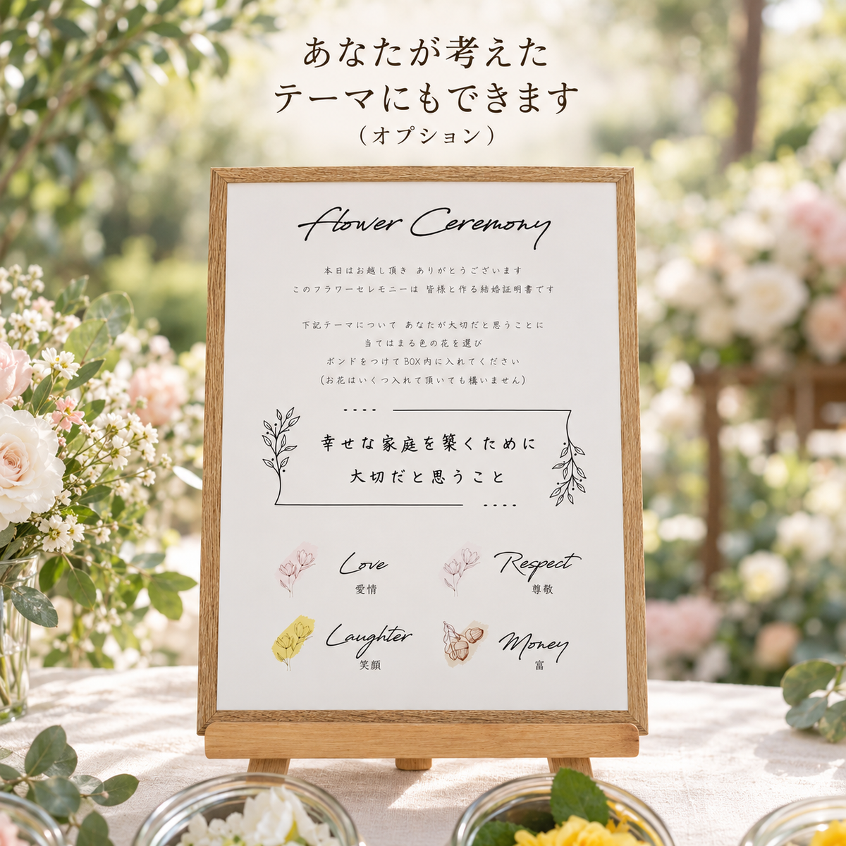【ゲスト参加型】フラワーセレモニー結婚証明書｜パステル