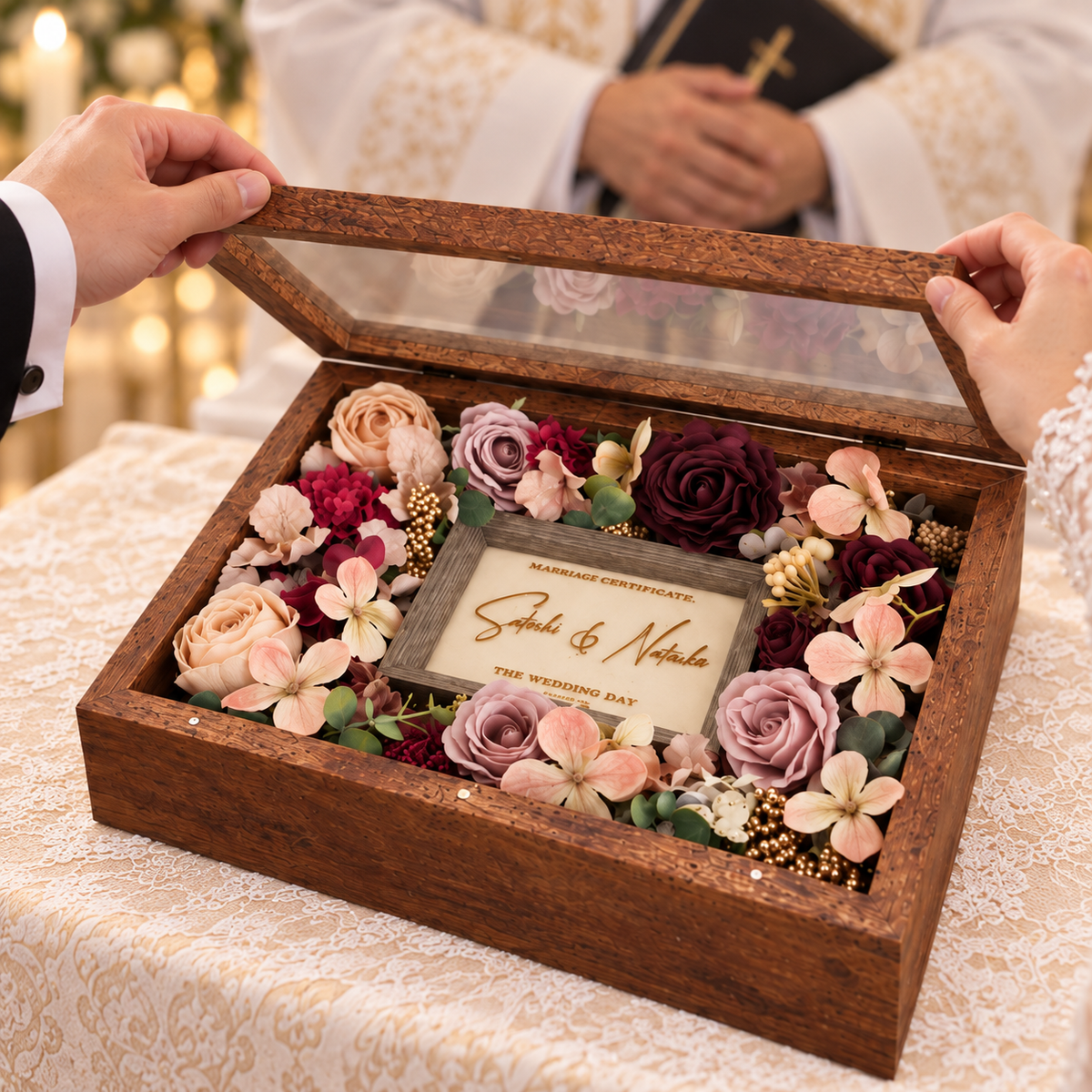 【ゲスト参加型】フラワーセレモニー結婚証明書｜アンティーク